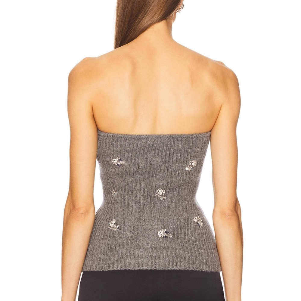 Simkhai nwt waverlie knit tube top with embellishments heather gray - Picture 3 of 7